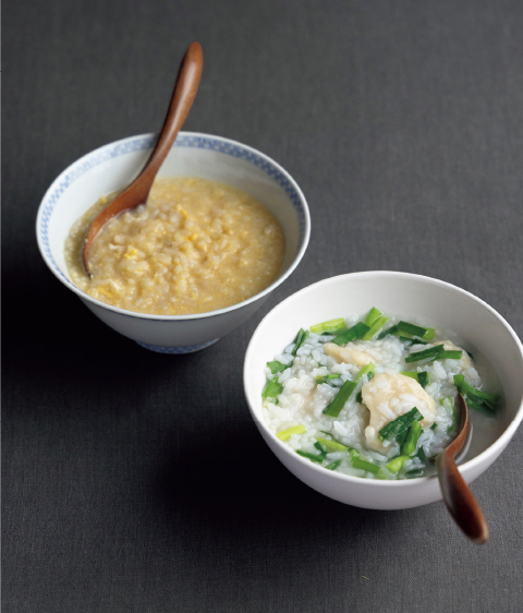 にらぞうすいと卵ぞうすい